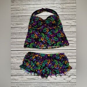 Multicolored Playful Two Piece Swimsuit.